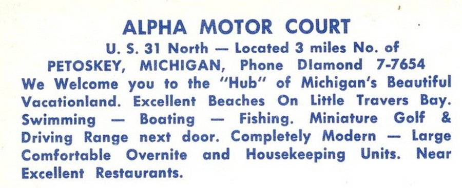 Alpha Motor Court - Vintage Postcard (newer photo)